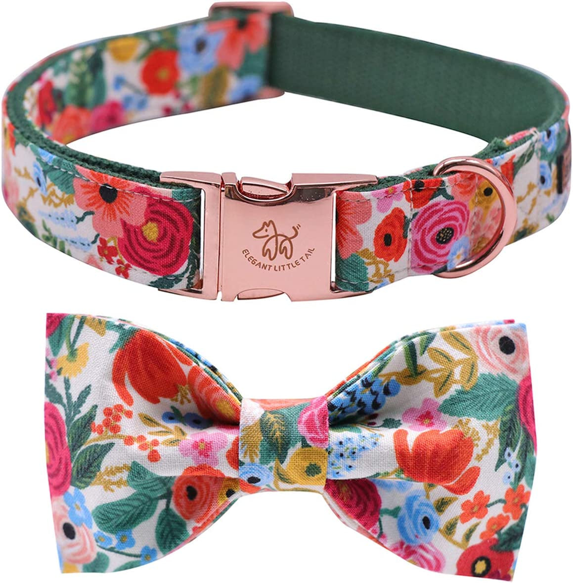 "Bowtie Elegance: Luxury Cotton & Webbing Dog Collar - Adjustable for Dogs and Cats of All Sizes"
